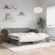 shumee Izvlečna dnevna postelja taupe 100x200 cm blago