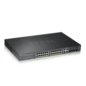 Zyxel GS2220-28HP-EU0101F mrežni prekidac Upravljano L2 Gigabit Ethernet (10/100/1000) Podrška za napajanje putem Etherneta (PoE) Crno