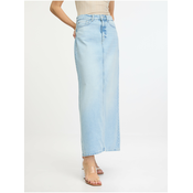 Light blue womens denim maxi skirt Guess Wenona - Women