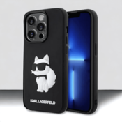 Karl Lagerfeld Silikonski ovitek Karl Lagerfeld  Rubber Choupette 3D za iPhone 14 Pro (KLHCP14L3DRKHNK)
