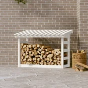 shumee vidaXL Stojalo za drva belo 108x64,5x78 cm borov les