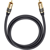 Oehlbach Cinch avdio priključni kabel [1x Cinch vtič - 1x Cinch vtič] 10 m črne barve, pozlačeni vtični kontakti Oehlbach