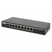 Gigabit Ethernet PoE Switch 8-port PoE, 135W PoE budget