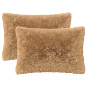 Vidaxl Prevleka za blazino 2 kos HEERLEN Taupe 50 x 70 cm PV flis