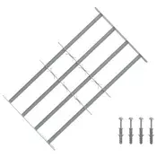 vidaXL Varnostna rešetka za okna z 4 prečkami 3 pcs 630-1140 mm