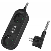 LOGILINK 2 podloška Distributer 3x USB 1.5m crno