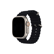 FixPremium - Pašcek Ocean Loop za Apple Watch (42, 44, 45 in 49mm), crn