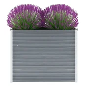 Vrtna sadilica od pocincanog celika 100 x 40 x 77 cm siva