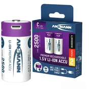 ANSMANN Punjiva Li-Ion 1.5V 2500mAh C sa USB tip C ulazom za punjenje 2 komada