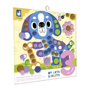 Janod My arts&crafts Mini Okrogle nalepke Kuža in prijatelji od 3 let