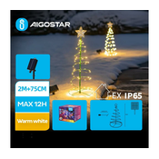 Aigostar - LED Solarna božicna dekoracija LED/0,26W/3,7V 75cm IP65 topla bela