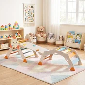 8 v 1 Montessori zložljivi leseni plezalni komplet, notranji igralni komplet za otroke