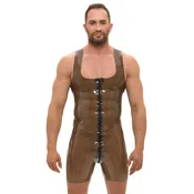 LateX Latex Body with Straps & 2-way Zip 2910470 Transparent Smoky Grey M