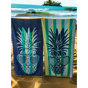 Peškir za plažu Ananas, 86x160cm, Teget-zeleni