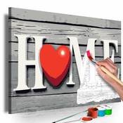 Slika za samostalno slikanje - Home with Red Heart 60x40
