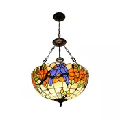Brilagi - Tiffany vitražni luster na lancu JUNGLE 3xE27/60W/230V precnik 50 cm