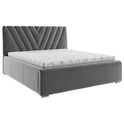 Boxxx OBLAZINJENA POSTELJA 160 cm x 200 cm , les, tekstil, leseni material siva