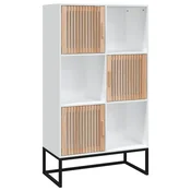 Vidaxl Visoka omara bela 70x35x125 cm inženirski les