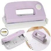 STARPAK Vijolični plastični luknjač za papir za pisarniško rabo, za 10 listov, univerzalni luknjač za šolo