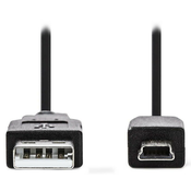 NEDIS USB 2.0 kabel/USB-A konektor - USB Mini-B konektor 5-polni/črn/bulk/3 m