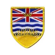 shumee Našitek grba Britanske Kolumbije - magnetna podlaga - vezen našitek/značka/emblem