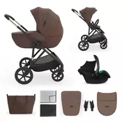 Kinderkraft kolica 3u1 Prime 3 + košara + autosjedalica - Velvet Mocca