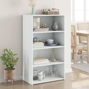 Vidaxl Visoka omara bela 70x41x124 cm inženirski les