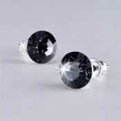 Naušnice sa crnim dijamantnim SWAROVSKI kristalima, 8 mm, ART CRYSTELLA 1800XKE020