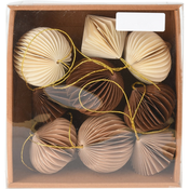 Komplet papirnih okraskov Ornaments bež, 6 cm, 9kos