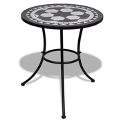 VIDAXL mizica z mozaikom (60cm), črna-bela