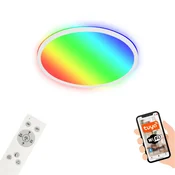 Briloner 7494016-LED RGBW stropna svetilka s funkcijo zatemnitve, pametna LED/22W/230V 4000K +daljinski upravljalnik Wi-Fi Tuya