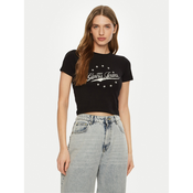 GUESS JEANS Majica svetlo siva/črna