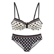 LASCANA Bikini temno rumena/črna/bela