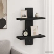 vidaXL Stenska polica Črni hrast 30 x 13,5 x 43 cm Iverna plošča