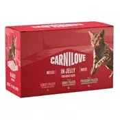 Carnilove Cat Adult multipakiranje vrečk, koščki v želeju - 3 okusi - 12 x 85 g