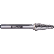 EXTOL INDUSTRIAL fréza karbidová, konická 14° zakulacená, pr.10x25mm/stopka 6mm,sek střední (double-cut) 8703784