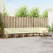 Set vanjskih sofa s jastukom 6 pcs Bijela i krem
