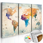 Slika na plutenoj podlozi - Free as a bird [Cork Map] 90x60