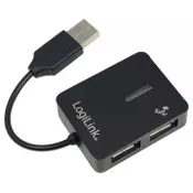 HUB USB 2.0 4portni LogiLink SMILE črn