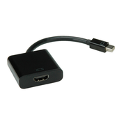 VALUE Value Mini-DisplayPort / HDMI adapterski kabel mini DisplayPort  vtič\, HDMI-A  vtičnica 0.15 m črna 12.99.3129  DisplayPort kabel, (20419121)