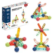 Magnetic Tiles Magnetski set za gradnju 26 komada - Prozirni magnetski štapici u boji