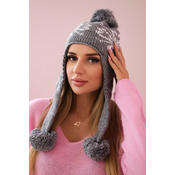 Kesi Womens long eared cap Balbina K381 dark grey