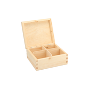 AtmoWood Lesena škatlica za čaj (4 predelki)