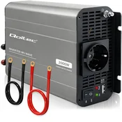 Qoltec MS Wave pretvornik napetosti | 12 V na 230 V | 1000/2000 W | USB | Združljiv z LiFePO4 GEL AGM baterijami