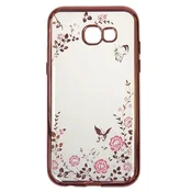 Silikonski ovitek z rožicami za Samsung Galaxy J3 2016-pink