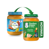 GERBER Organic djecja hrana mrkva i rajcica s purecim mesom 190 g