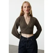 Trendyol Milla ženska bluza TWOAW25BZ00020, braon-braon