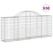 Vidaxl Obokane gabion košare 30 kosov 200x30x80/100 cm cinkano železo