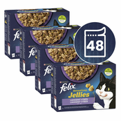 Vrečke FELIX Sensations okusen izbor hran z jagnjetino, skušo, sledom in puranom v želatini 48x85 g