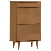 Vidaxl omara za čevlje MOLDE rjava 59,5x35x103 cm trdna borovina